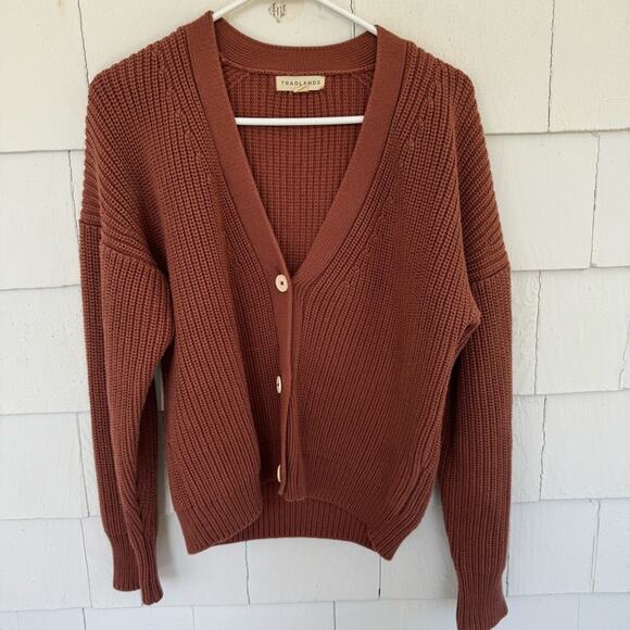 Tradlands Shelter Cardigan Sweater Burnt Sienna size XS - Picture 5 of 7